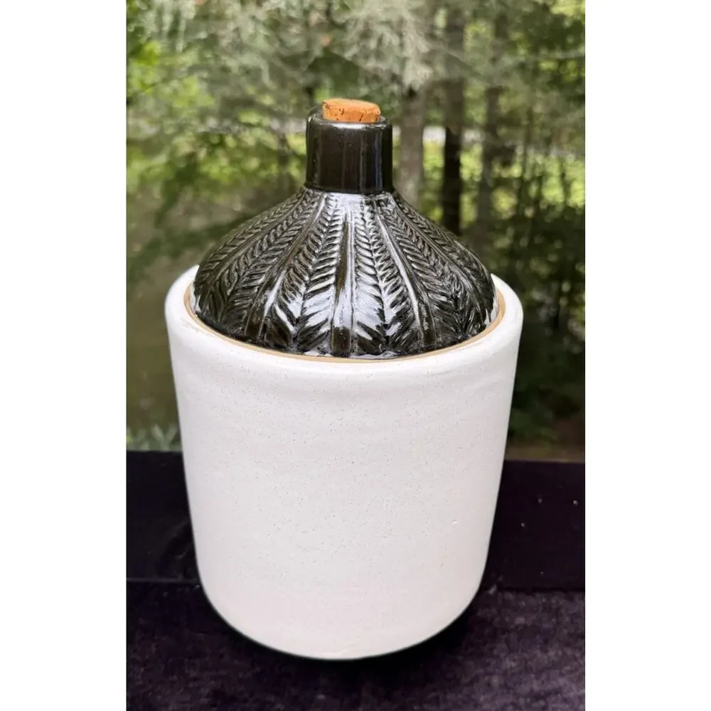 Vintage Ceramic Monmouth Pottery Rustic Primitive Moonshine Jug Cookie Jar 11